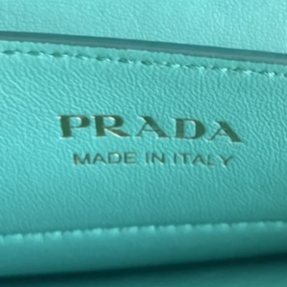 Rare! NEW! Prada Saffiano Cuir Double Handle Medium Tote Aqua TIFFANY BABY BLUE - Picture 12 of 16